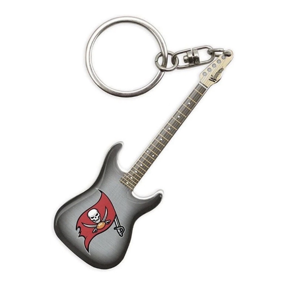 New Tampa‎ Bay Buccaneers Mini Guitar Keychain – Zinc Alloy Swivel Key Ring NFL